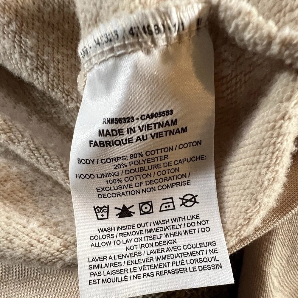 Nike Club Fleece Hoodie Beige Pullover Sweatshirt XS‎ Kangaroo Pocket Logo - Picture 4 of 9